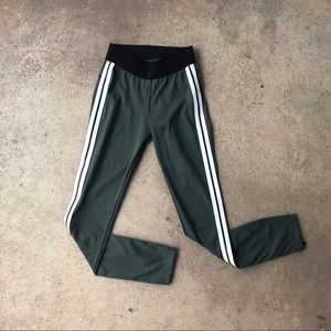 Sage + Striped Derek Lam Zip-Up Yoga Pant, XS